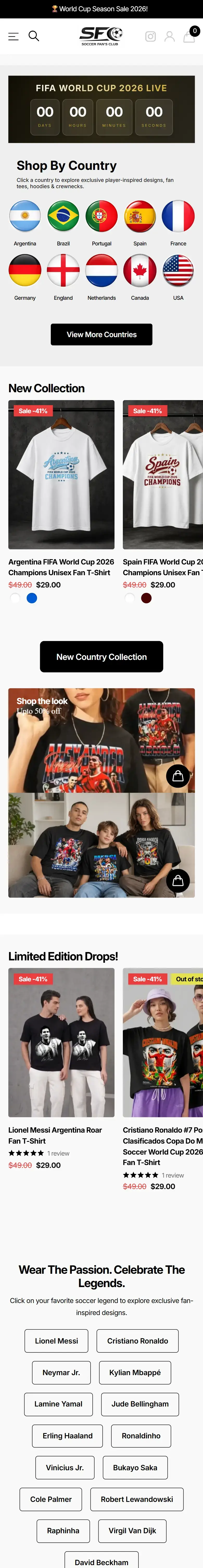 Soccer Fans Club — mobile view